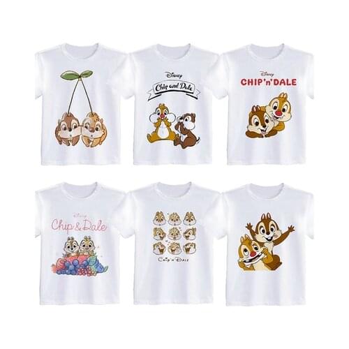 Disney Chip Dale Fashion Anime Figures Cartoon Products Cosplay Accessories Customized T-Shirt Casual Gifts Unisex