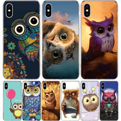 Cartoon cute animal owl Phone Case for Apple iphone 11 12 Mini Pro XR X Xs Max 7 8 6 6s Plus 7G 6G 5G 5S 5 SE + Customize Cover