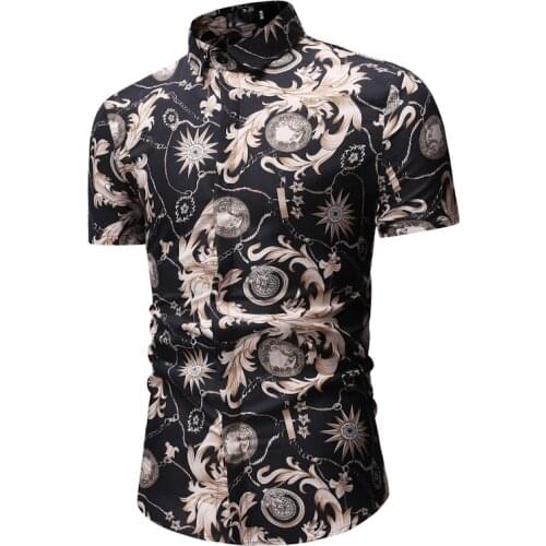 Men Shirt Summer Beach Hawaiian Shirt Men Casual Short Sleeve Hawaii Shirt Chemise Homme Asian Size 3XL