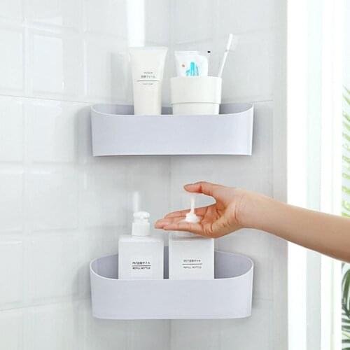 Wall-mounted Storage Rack Non-drilling Cosmetic Shampoo Holder Corner Shower Shelf For Kitchen Bathroom Accessories