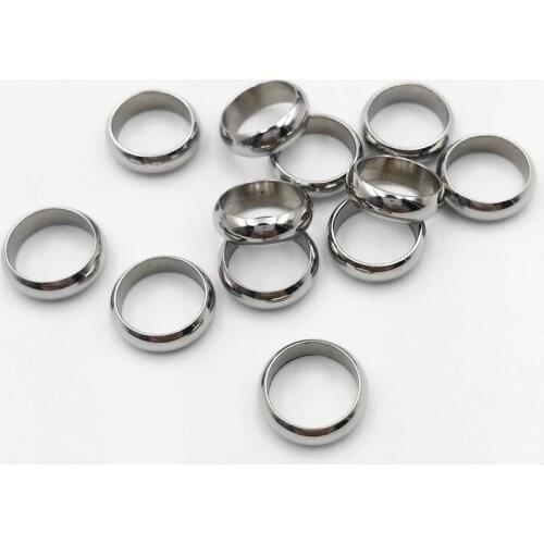 Stainless Steel Large Hole Crimp Spacer Beads Jewelry Making DIY Crafts Findings Dull Silver tone 8mm Dia Hole