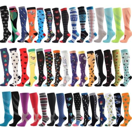 Running Men Women New Compression Socks Halloween Cat Dog Animal Prints Unisex Outdoor Running Cycling Long Pressure Stockings