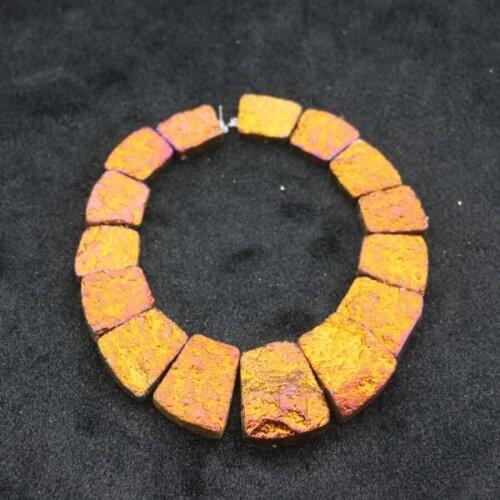 New Arrival Beautiful Trendy Orange Gifts Sea Ocean Sediment Stone Slice Beads Top Drilled Slab Shape Accessories Jewelry Making