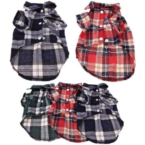 Pet dog clothes Autumn winter Clothes For Dogs shirts Handsome plaid shirt Puppy clothes than schnauzer clothing Pet Supplies