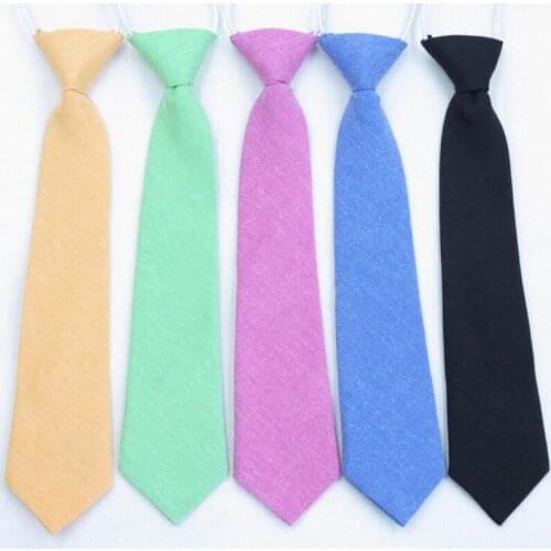 GUSLESON Solid 6cm Cotton Tie Wear for Children Boys Girls Students Kid Necktie Stage Performance Photograph Graduation Ceremony