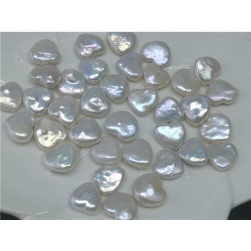 Wholesale Heart Shape 14-16mm Super Big White Color Natural Real Pearls, Loose Freshwater Irregular Baroque Pearls, 30PCS/LOT