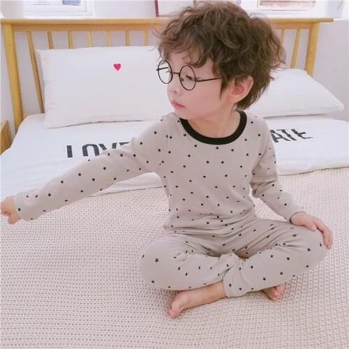 2 3 4 5 6 Years Toddler Baby Pajamas Sets Cotton Printed Long Sleeves Tops Pants Sleepwear 2pcs Boys Homewear Girls Nightclothes