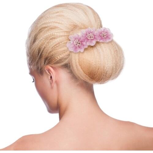 Vintage Elegant Green Leaf Flower Hair Bun Make Hair Curler Yarn 6 Color Hairpin Women Ball Head Lazy Artifact Headwear