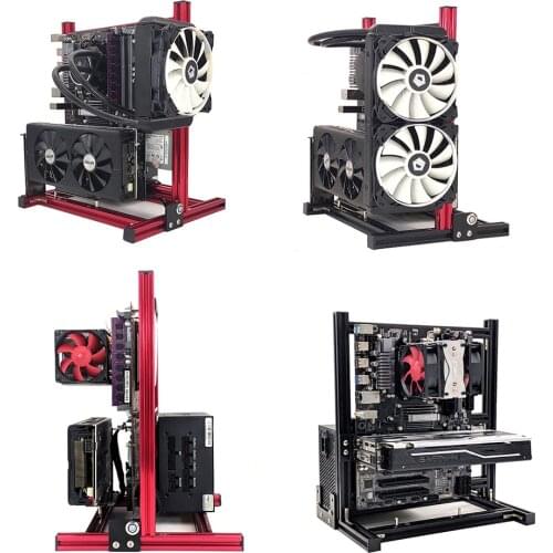 All Aluminum Open ATX Chassis 120 240 Water Cooled PCI-E DIY Mini ATX MATX ITX Vertical Desktop Case Transparent Rack Frame