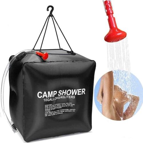 40L Portable Solar Heated Water Bag Outdoor Camping Shower Bags Energy Heated Bathing Device Hiking Traveling Shower Water Bag