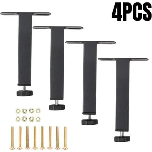 4PCS Adjustable Metal Furniture Legs Feet Replacement Bracket For Coffe Tea Table Cabinet Sofa TV Stands 150-350mm with Screws