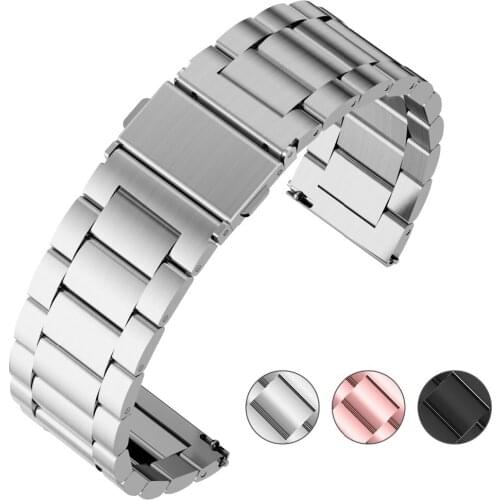 3 Colors for Samsung Gear S2 Classic Watch band, Fullmosa 20mm Solid Stainless Steel Business Watch Strap for Huawei Watch 2