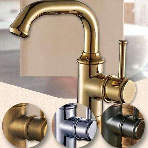 Luxury Bathroom Vessel Sink Faucet , Hot / Cold Mixer, One Handle Basin Taps, Solid Brass Material