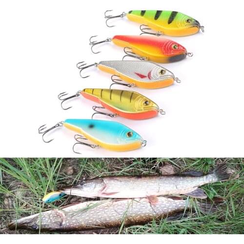 Fishing Lure Pike Jerkbait Musky Buster Jerk Big VIB Baits Mustad Hooks Slow Sinking Big Bass 120mm 50g Trebles Hooks 1/0 3D Eye