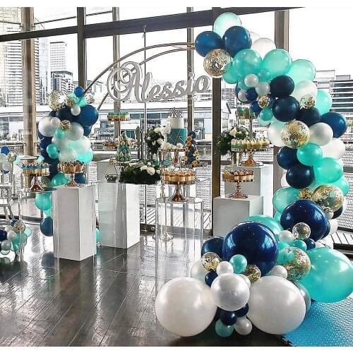Blue green balloon garland arch kit baby shower bridal shower birthday wedding balloon wall party background decoration
