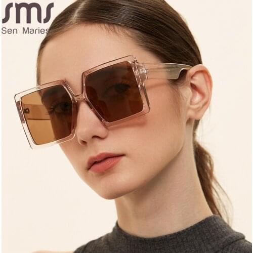 Oversized Square Sun Glasses Luxury Brand Designer Rectangle Sunglasses Men Women Vintage Retro Oculos Lunette De Soleil Femme