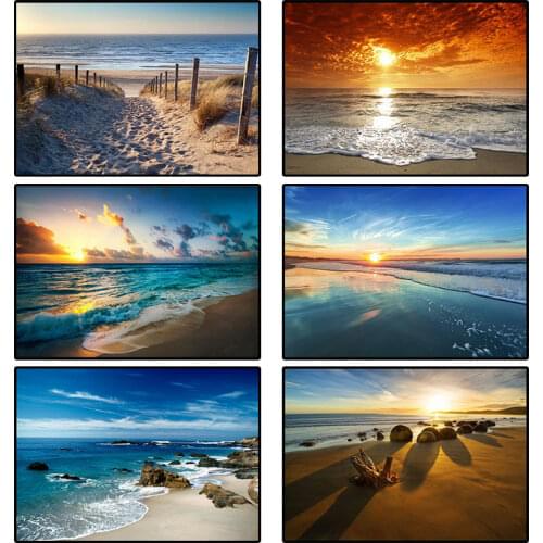 Modern minimalist Nordic canvas painting wall art posters and prints sunrise beach art pictures living room home wall decoration