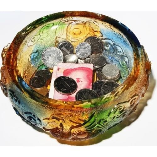 Glass God Beast Cornucopia Decoration Money Drawing Living Room Entrance Crystal Coin Bank Craft Gift