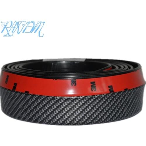 Universal Black Carbon Fiber Front lip Splitter Chin Spoiler Side Skirt Body Kit Trim 2.5 Meters For Lada Vesta Granta X-Ray