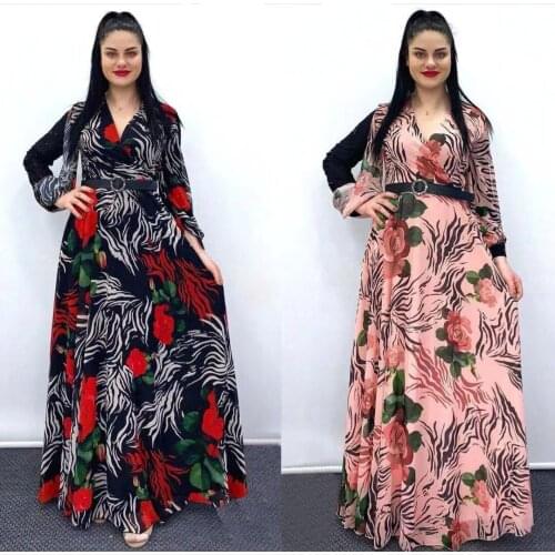 Evening Dresses For Women 2021 New African Print Dashiki Long Dress Kaftan Spring Summer Maxi Dress Elegant Ladies Clothing