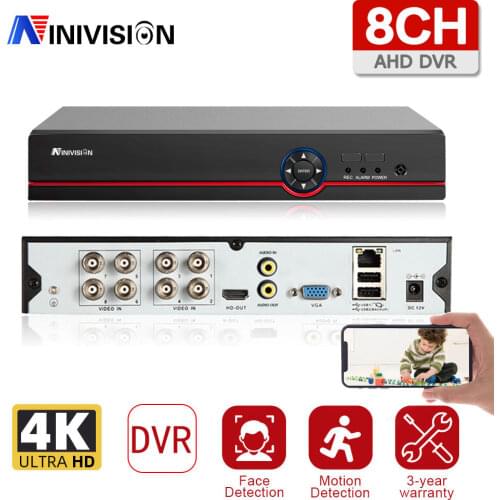 H.265+ AI Face Motion Detection AHD TVI CVI XVI CVBS IP 6 in 1 4K 8MP 8CH CCTV Video Recorder DVR NVR for CCTV Security System