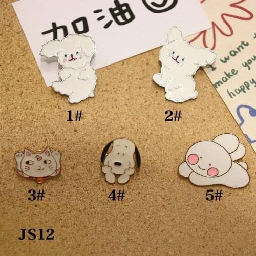 1 design metal cartoon color animation pin cute brooch brooch color dog rabbit womens Lapel Pin Badge JS12