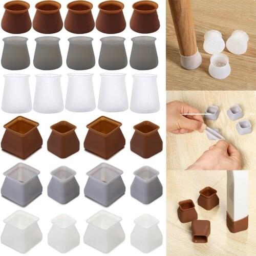 16Pcs Silicone Table Foot Cushion Chair Leg Cover Non-Slip Wearable Floor Protective Cap for Home Furniture Decoration