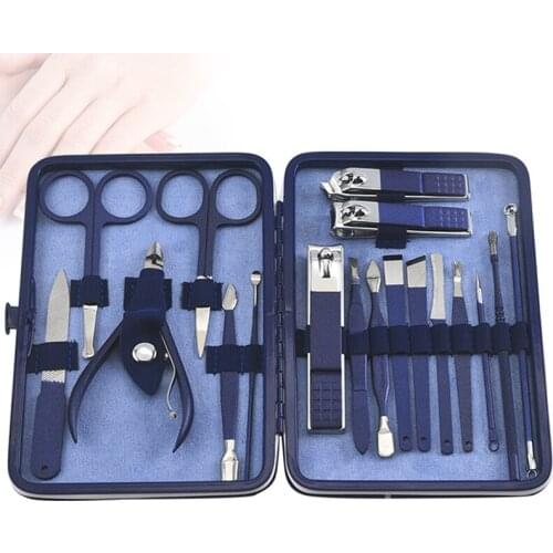 18 pcs Manicure Nail Clipper Set Ear Spoon Nail Clippers Manicure Tool Pedicure Nail Scissor Household Stainless Steel