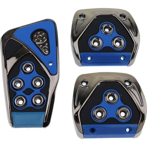 3X Universal Non-Slip Accelerator Brake Foot Pedals Pads Covers Blue