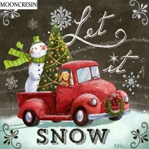 5D Diy Diamond Embroidery Cross Stitch Snow Mosaic Crystal Rhinestone Full Drill Diamond Painting Cartoon Car Decoration Home