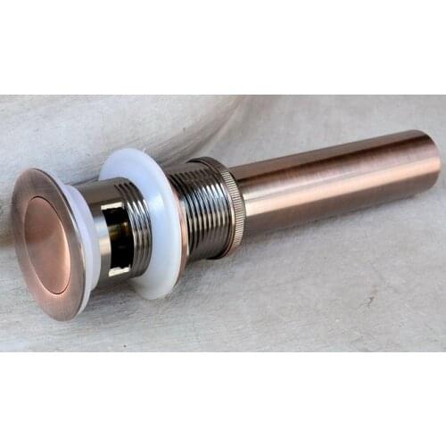 Antique Red Copper Pop Up Bathroom Sink Basin Waste / Drain With Overflow asd053