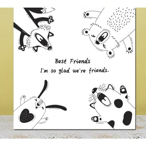 AZSG Happy Animals Clear Stamps For DIY Scrapbooking/Card Making Decorative Silicone Stamp Crafts