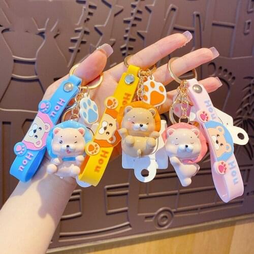 Cartoon Animal Key Chain Resin Wink Lion Doll Toy Keychain Car Key Ring Holder Party Birthday Gifts For Children Bag Charms