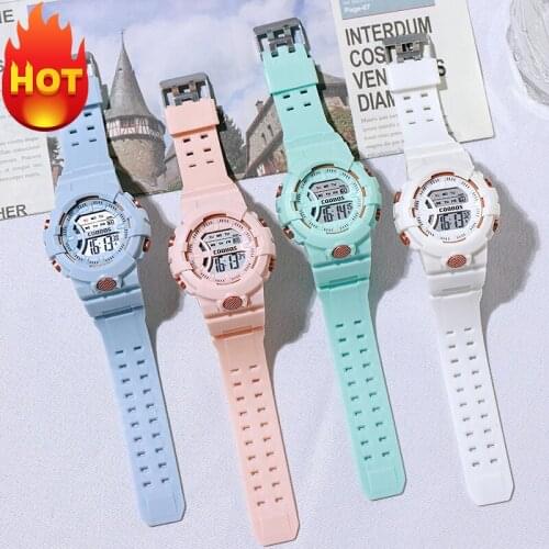 Digital Watch For Girls Kids Cute Candy Colour Silicone Strap Waterproof Digital Watches Children Boys Gift Clocks Montre Enfant