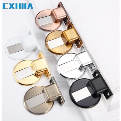 CXHIIA Stainless Steel Invisible Suction, Non-Punching With Glue, Zinc Alloy Magnetic Buckle, Anti-Collision Door Stop, Strong