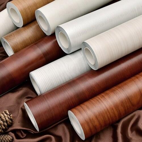 Wood Contact Paper Self-Adhesive Removable Peel Stick Wallpaper Decorative Wall Covering Vintage Panel Film Wooden Grain Roll