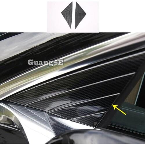 For Tesla Model 3 Model3 2018 2019 2020 Car Cover Door ABS Chrome Trim Triangle Auto Decoration Mirror Window Glass Front Side