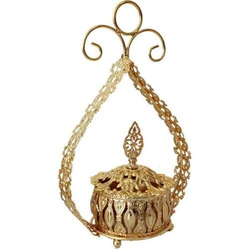 FQYL Indoor Pan Incense Burner, Aroma Diffuser, Incense Decoration, Electroplating Gold