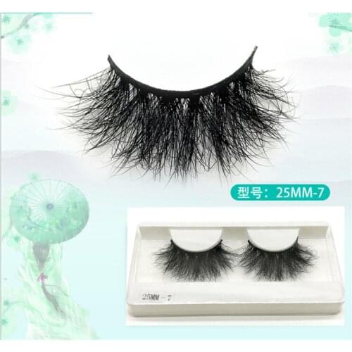 HBZGTLAD new 25MM-7of long water mink false eyelashes thick cross eyelashes handmade fake eyelashes