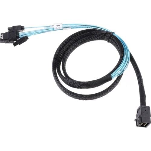 HD Mini SAS 12G SFF-8643 to SATA Cable Adapter Internal SFF 8643 Motherboard Controller to 4 SATA Hard Drive Converter Cable