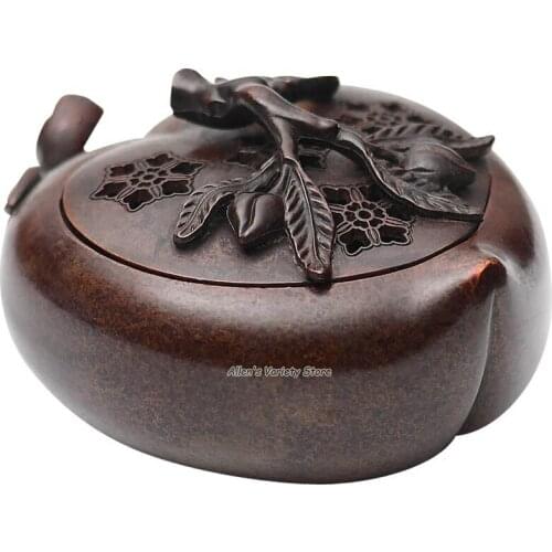 Imitation peach shape furnace Metal Brass Copper Coils incense Zinc Alloy Censer Thurible burner Coil Incense burner Incensory