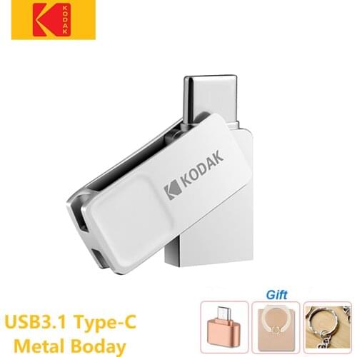 KODAK OTG 2 IN 1 pen drive 32GB Type c usb 3.1 memory stick 64GB pendrive 128GB usb flash pen metal For Type-C device macbook
