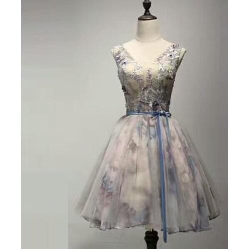 Off-shoulder Cocktail Dresses Robe Flowers elegant party 2019 Short Vestidos Homecoming Dress