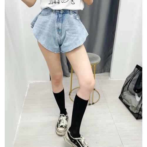 In the summer of 2020, European and American style French niche fashion joker short high waist endless denim shorts SG0134