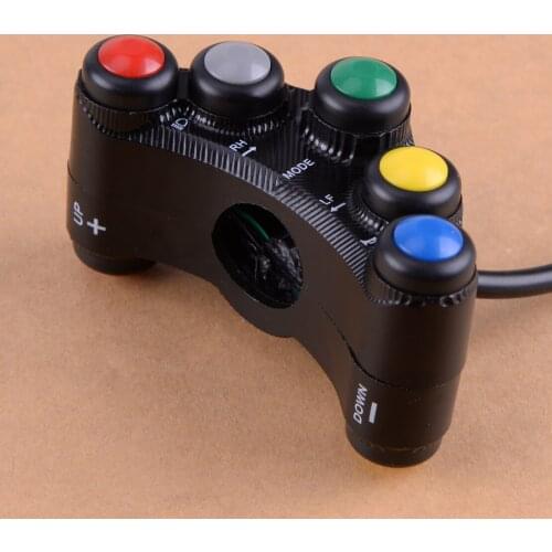 Motorcycle Multifuction7 Buttons Control Switch Assembly 22mm Handlebar Moment Latching Fit for Kawasaki Suzuki BMW Ducati