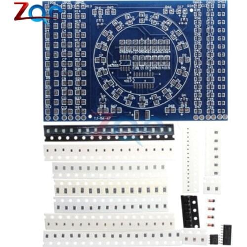 DIY Kit SMD Rotating Flashing LED Components Soldering Practice Board Skill Electronic Circuit Training Suite 90x60x1.6mm