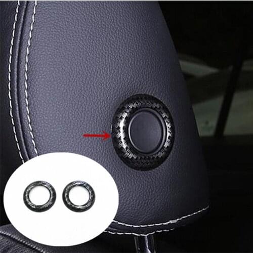 For Touran 2016 2017 2018 2019 ABS Matte and Carbon fibre Car Seat Neck Pillow Button Cover Trim car styling accessories2pcs