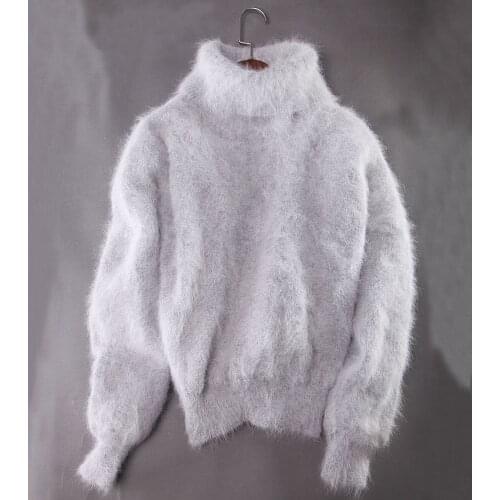 2020 New Genuine Real Mink Cashmere Sweater Turtleneck Pullovers Soft Good Quality Knitted Handmade Hanfeel tbsr361