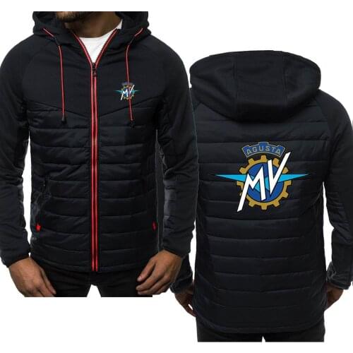 New MV Agusta Spring Autumn Mens Hoodies Classic Fashion Male Casual Long Sleeve Solid Color Padded Zipper Jacket