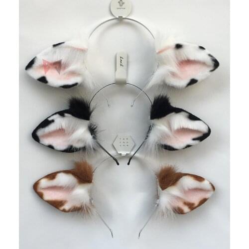 MMGG New Hand Made Work Cow Ox Ears Hairhoop Beast Fox Style Headwear Of Carnaval Cosplay Costume Accessories